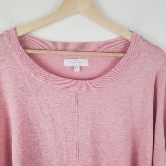 NEW Directions XXl Sweater Pink Dolman Sleeve Tunic Rayon Blend Soft Cozy - Picture 9 of 10